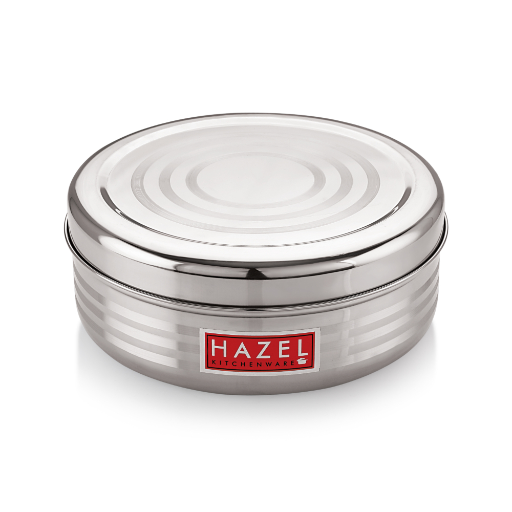 HAZEL Kitchen Storage Steel Container Masala Dabba - Large (SR Puri RBW)