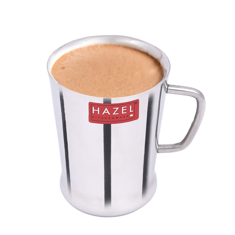 HAZEL Stainless Steel Green Tea Coffee Big Spice Cup Set of 2 Pc, 200 ml