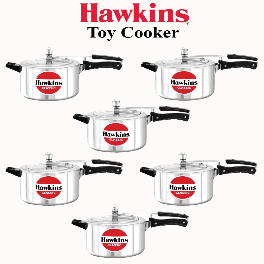 Hawkins Toy Cooker Stainless Steel Miniature Model Gift Toy for Kids Set of 6