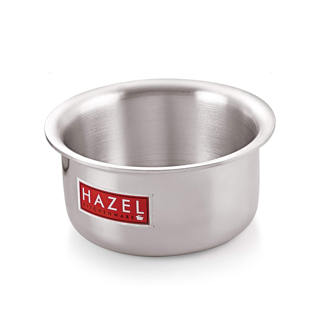 HAZEL Aluminium Induction Base Flat Bottom Patila Tope Pot, Set of 3 Pcs- 1125 ml, 1400 ml, 2000 ml.