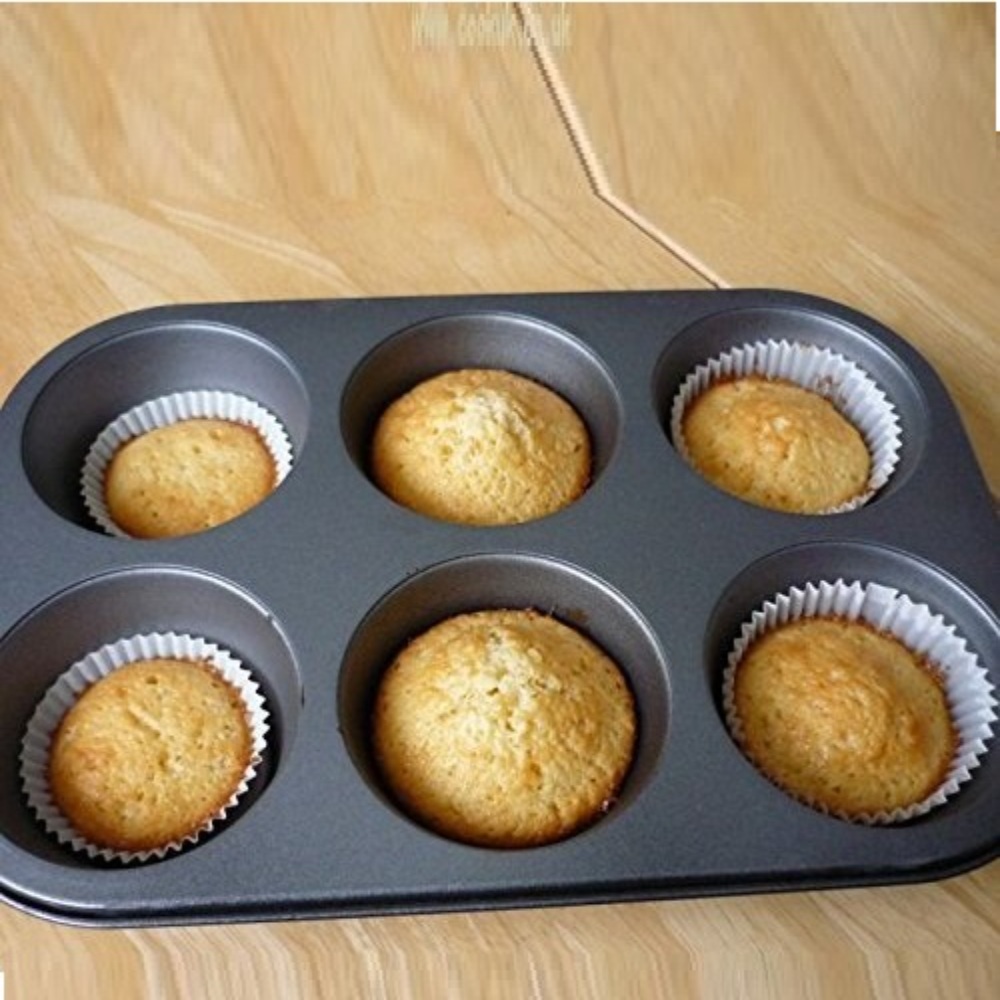 HAZEL Non-Stick 6 Cavity Muffin Tray, Black