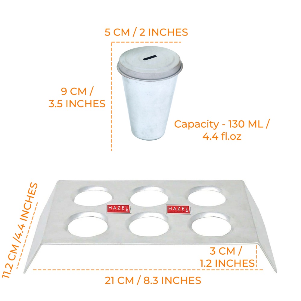 HAZEL Aluminium Kulfi Mould |Kulfi Moulds Set of 12 with 2 Stand & 24 Ice Cream Sticks DIY Kit |Reusable Ice Cream Maker Popsicle Mould