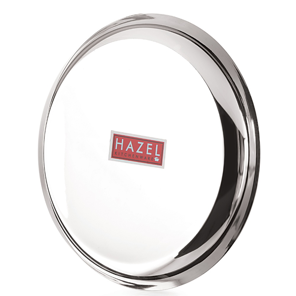 HAZEL Steel Plates For Lunch |Plates Set Steel For Dinner | Steel Plates Set, 25 cm, Set of 12