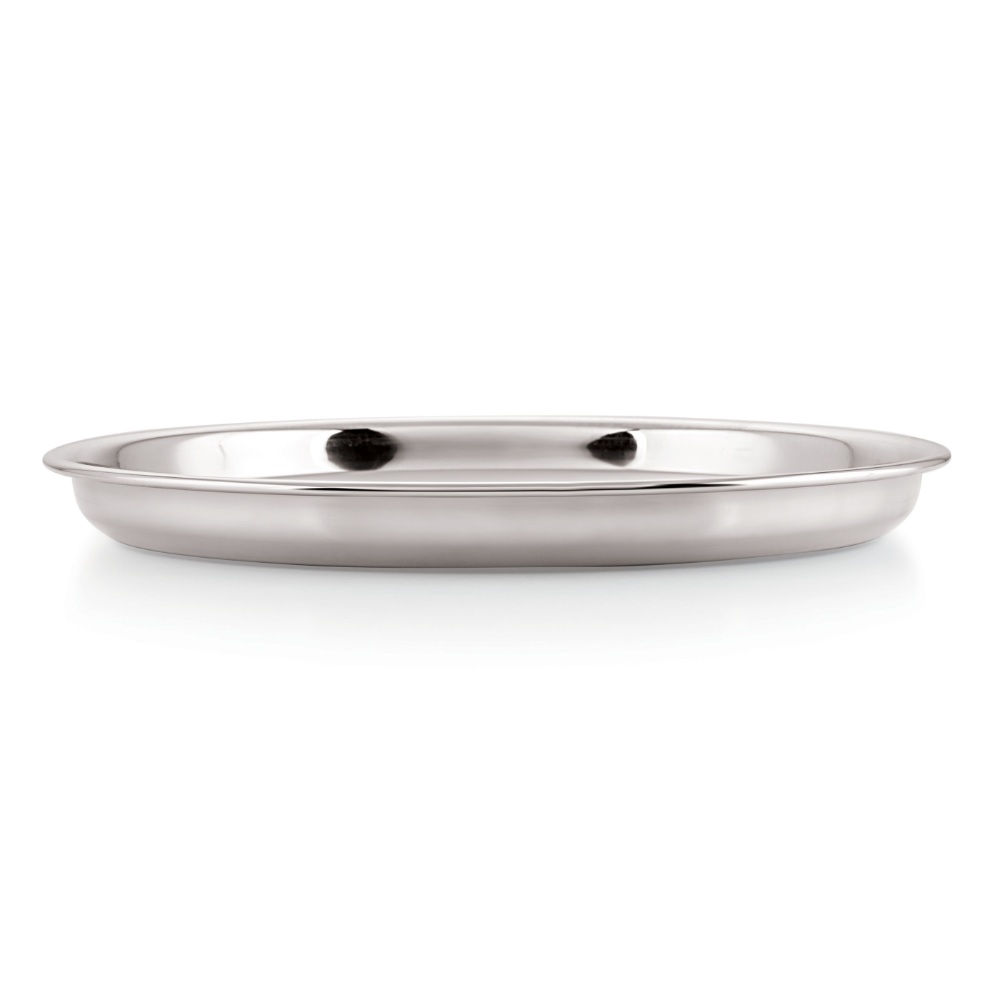 HAZEL Stainless Steel Plate Set For Dinner Launch | Designer Steel Thali Set |Steel Dinnerware, Set of 12, 26.5 cm, Small