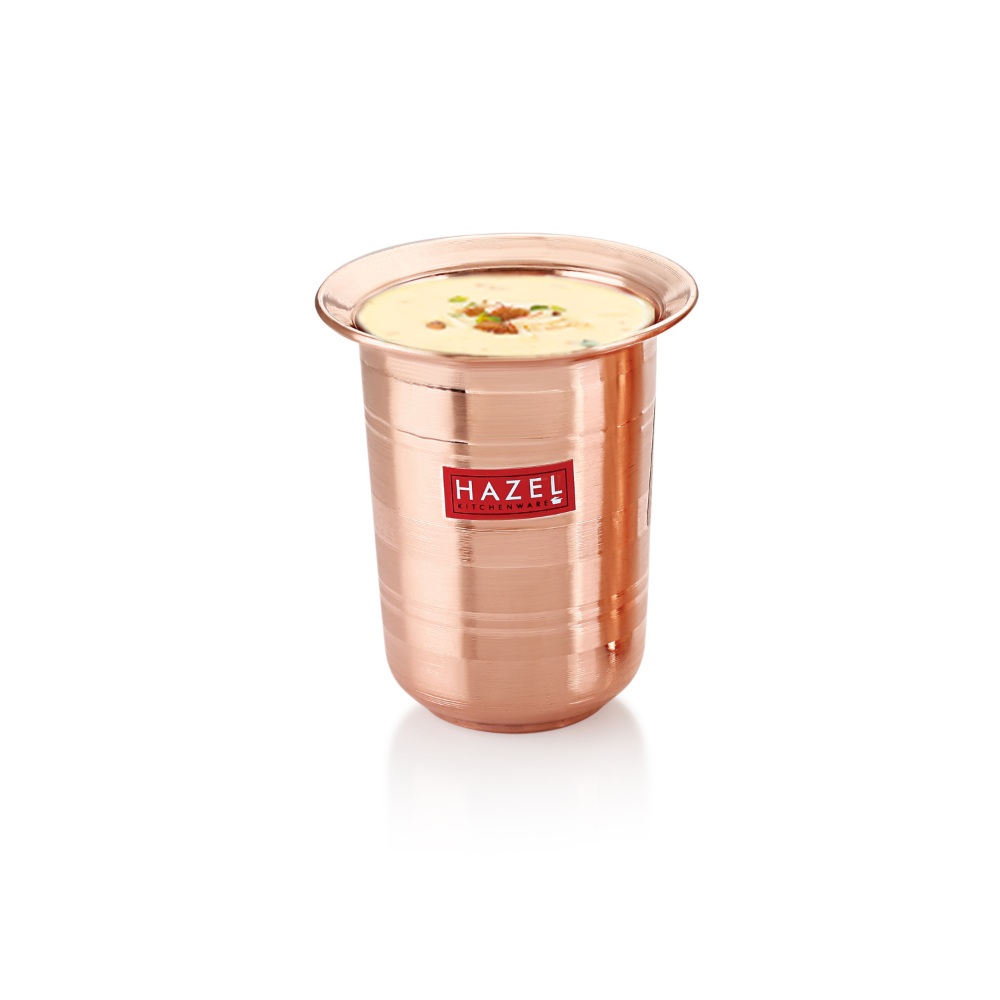 HAZEL Milky Copper Glasses Tumbler Cup Set of 5, 300 ML