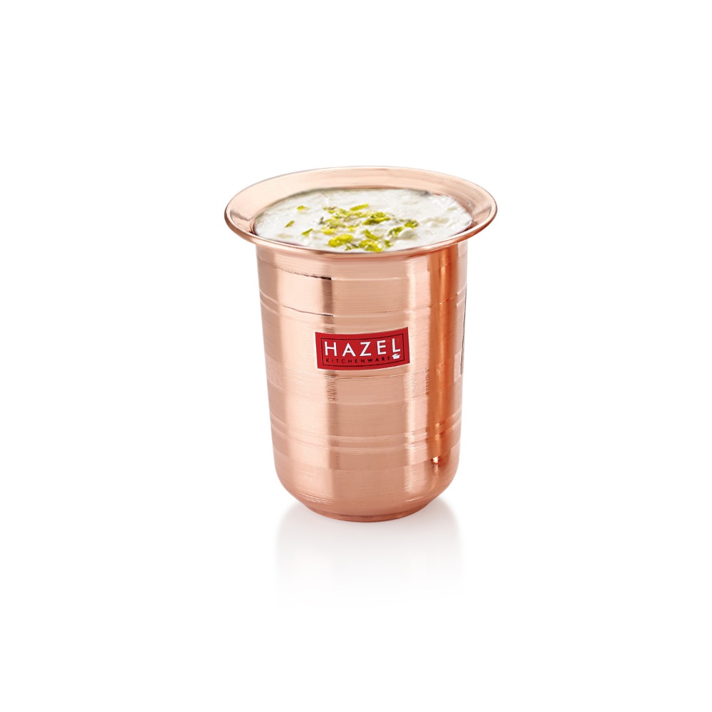 HAZEL Milky Copper Glasses Tumbler Cup Set of 5, 300 ML