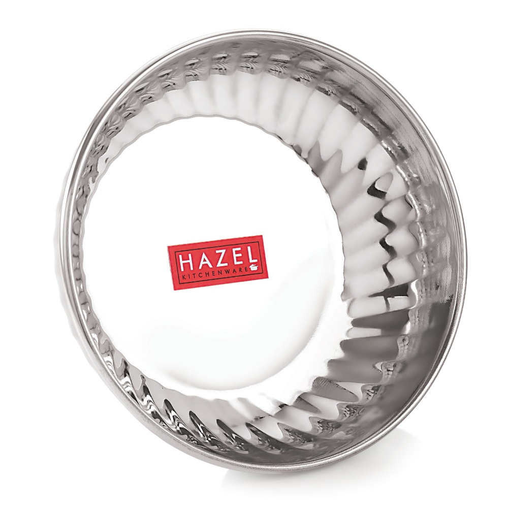 HAZEL Stainless Steel Serving Sweet Dish Dessert Plate, Set of 12, 200 ML Each, Silver