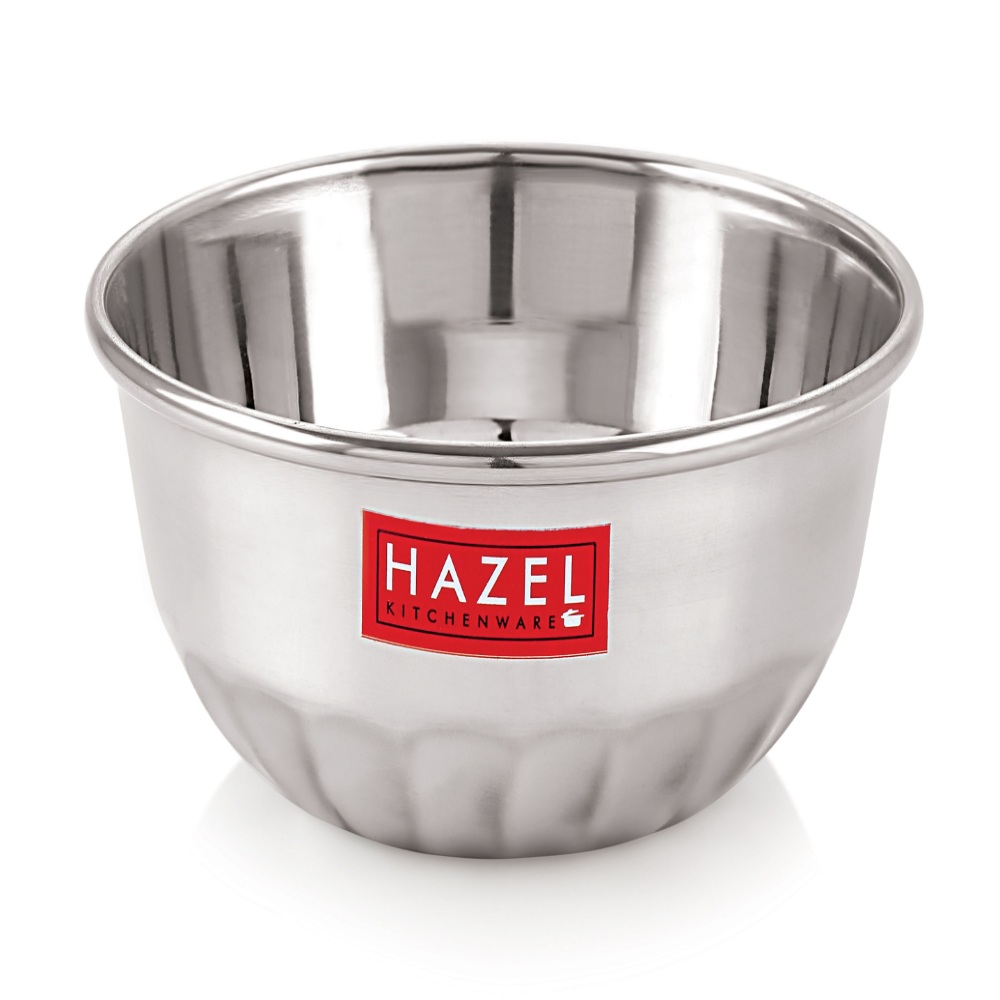 HAZEL Stainless Steel Serving Bowl Wati Dessert Vati Katori, Set of 4, 300 ML Each, Silver