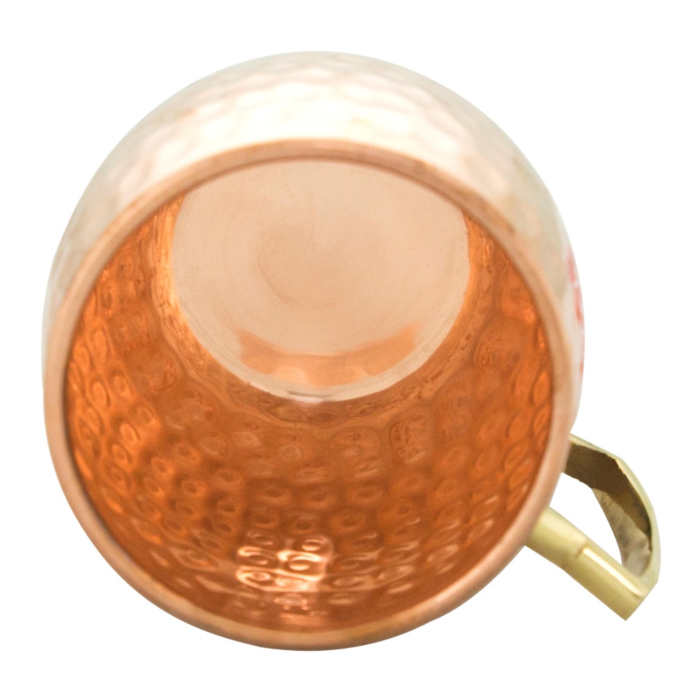 HAZEL Copper Hammered Finish Drinkware Mug set of 6, 550 ml