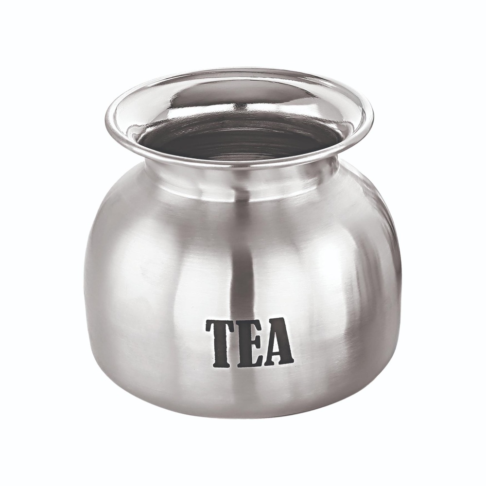 HAZEL Tea Coffee Containers Set of 2 | Airtight Steel Containers for Kitchen, 550 ML & 600 ML, Silver