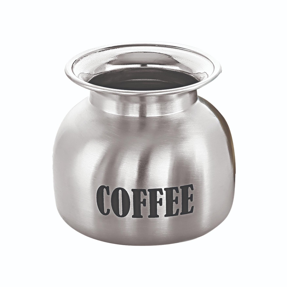 HAZEL Sugar Coffee Containers Set of 2 | Airtight Steel Containers for Kitchen, 550 ML & 700 ML, Silver