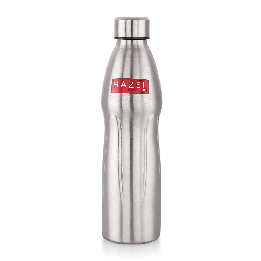 HAZEL Loch S4 Water Bottle 1.1 Litre | Stainless Steel Single Wall Fridge Water Bottle For Office | School | Trekking | Hiking | Travel, Set of 6