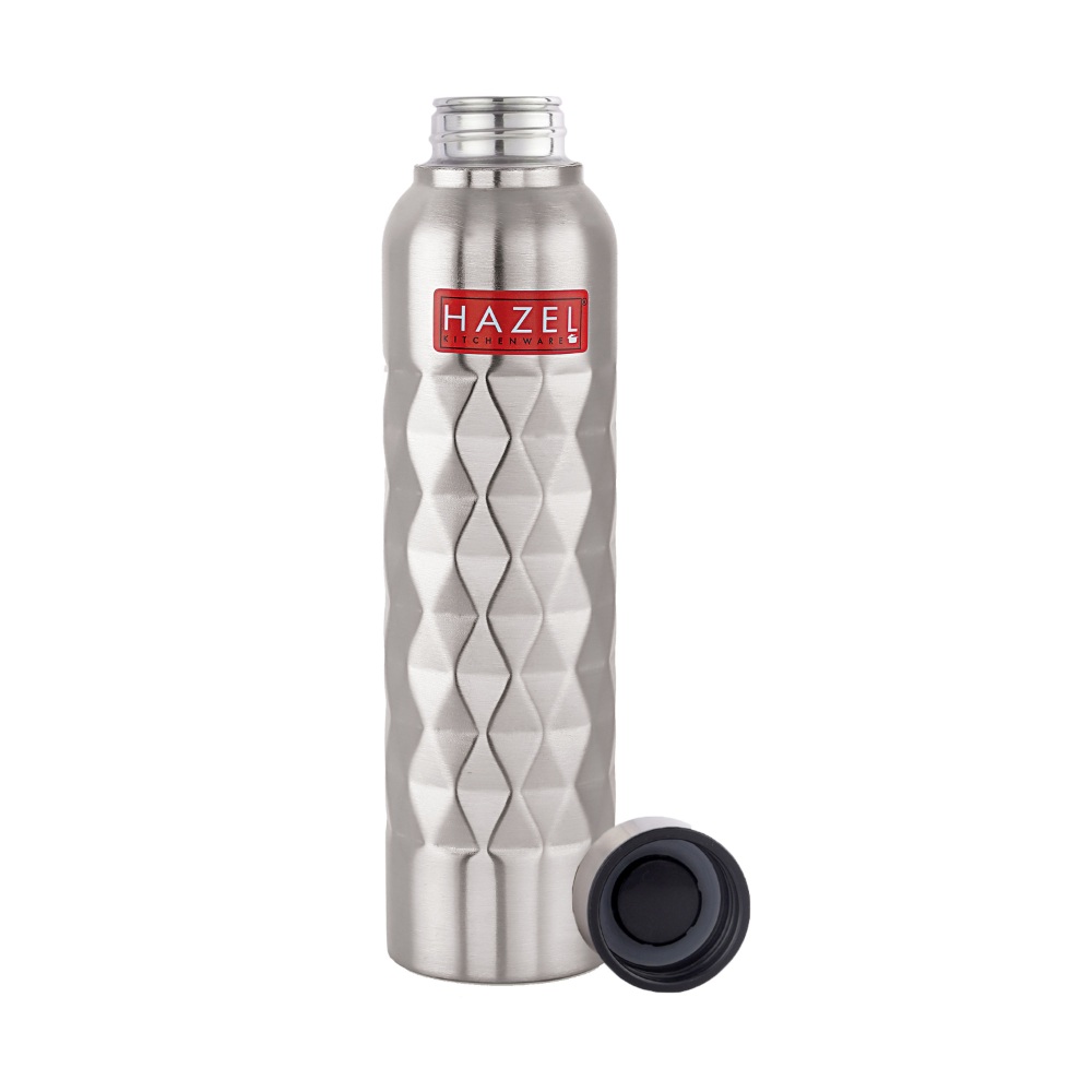 Steel Water Bottle 1 Litre By HAZEL Loch S1 | Stainless Steel Single Wall Fridge Water Bottle For Office | School | Trekking | Hiking | Travel, 1 Piece