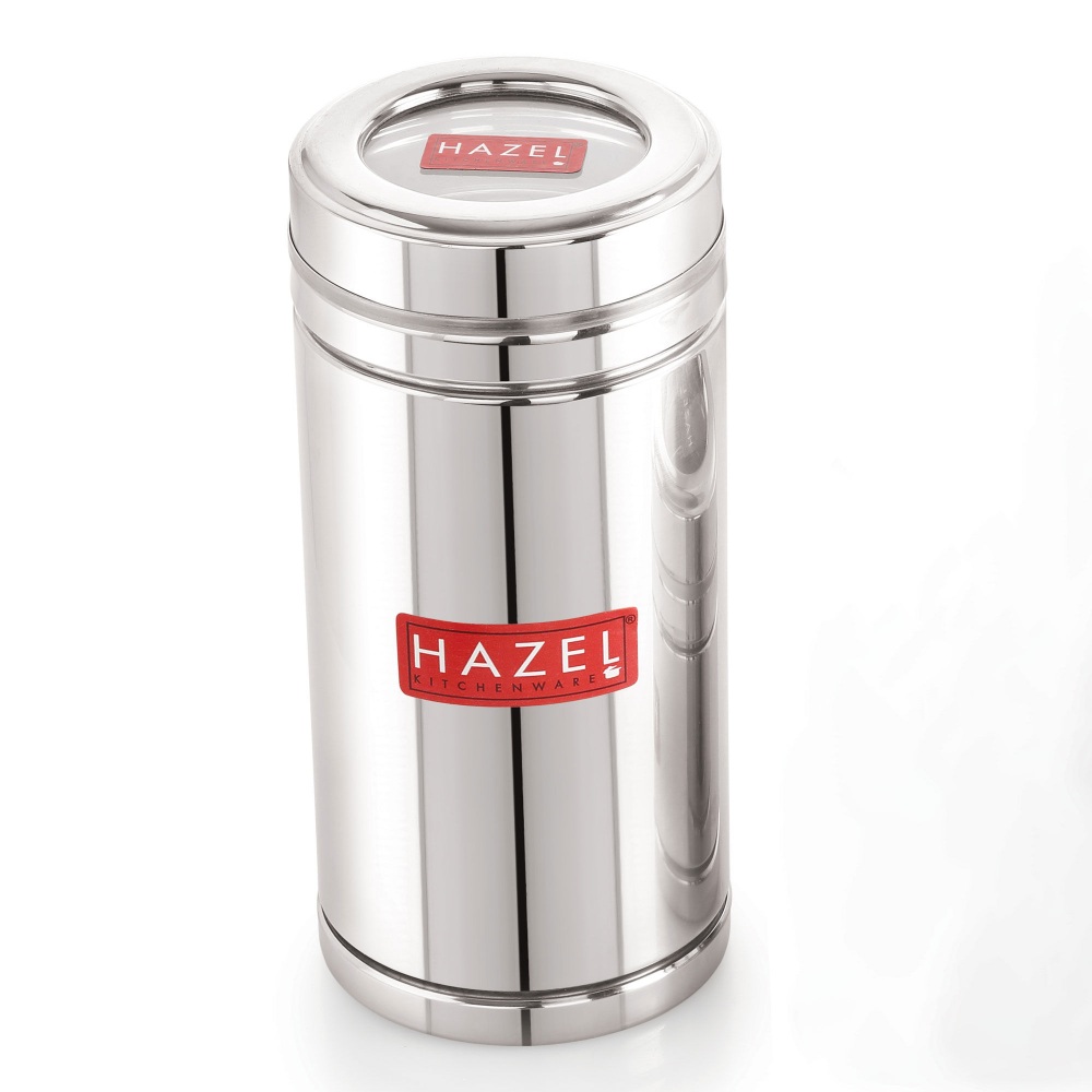 HAZEL Steel Container for Fridge Storage Set |Transparent Lid Containers For Kitchen| Fridge Storage Boxes with Transparent Lid, Set of 12, 900 ML