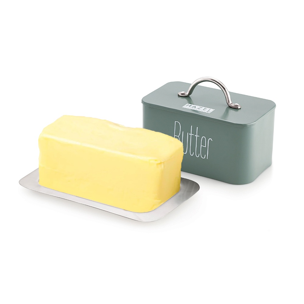 HAZEL Bread Butter Box Set | Bread Box And Butter Dish Combo | Bread and Butter Storage Box For Kitchen, Food Grade Material