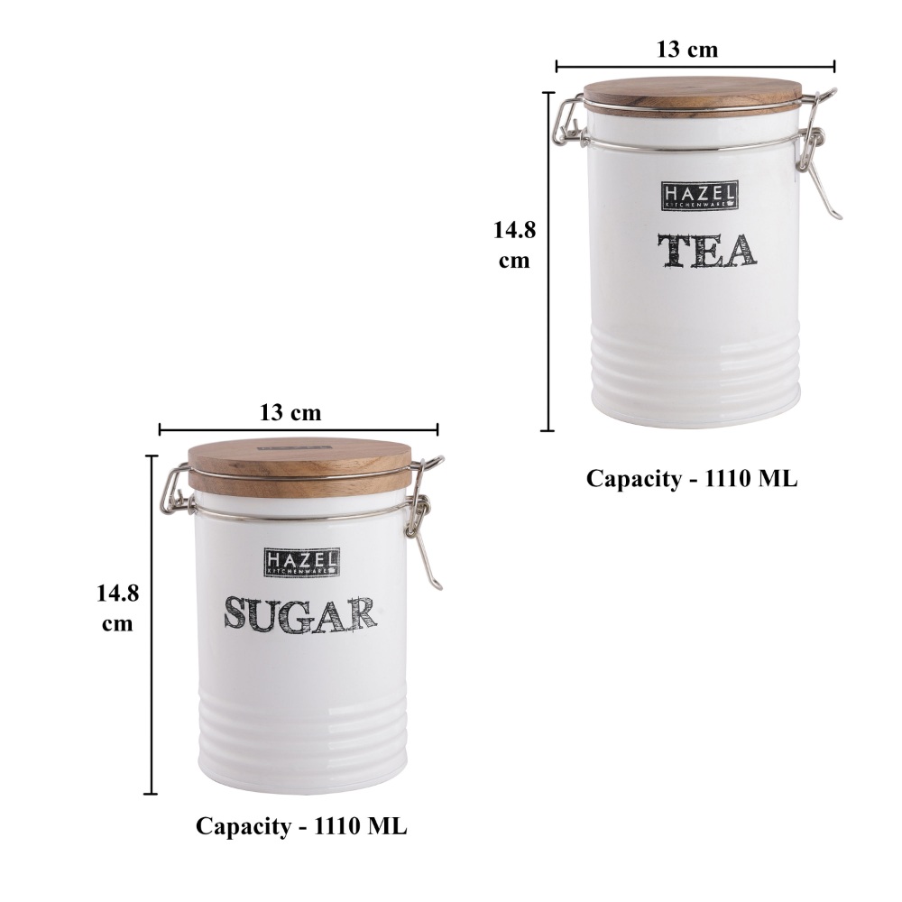 HAZEL Sugar Tea Container Set | Tea Powder Storage Box For Kitchen | Food Grade Container For Kitchen Storage Set of 2