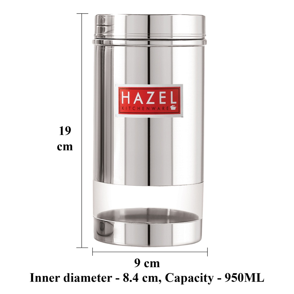 HAZEL Stainless Steel Container Set | Steel Container For Kitchen Storage Set | Multipurpose Storage Box for Kitchen I, 950 ML, Set of 2