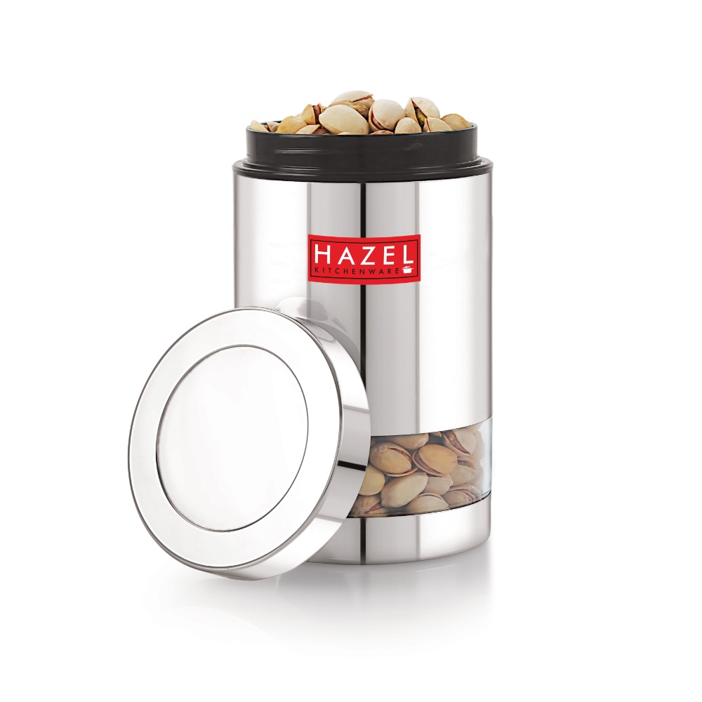 HAZEL Stainless Steel Container Set | Steel Container For Kitchen Storage Set | Multipurpose Storage Box for Kitchen I, 1000 ML, Set of 12