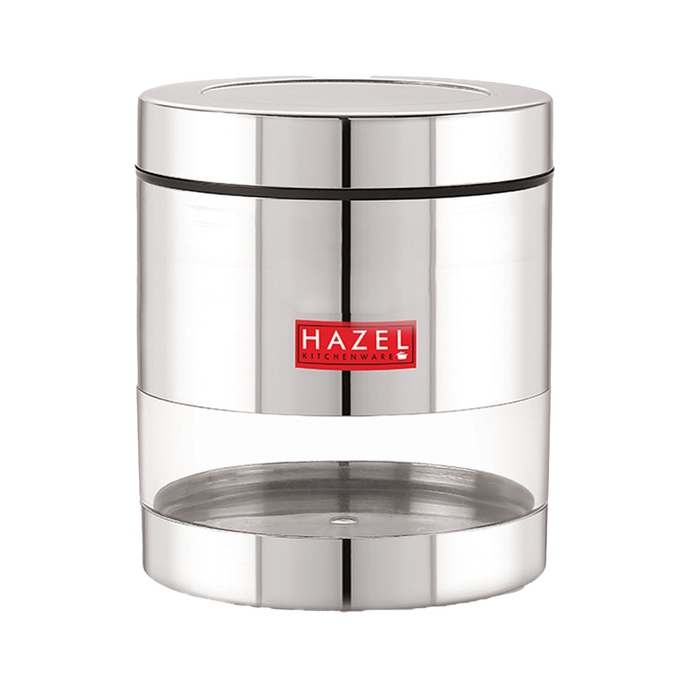 HAZEL Stainless Steel Container Set | Steel Container For Kitchen Storage Set | Multipurpose Storage Box for Kitchen I, 500 ML, Set of 5