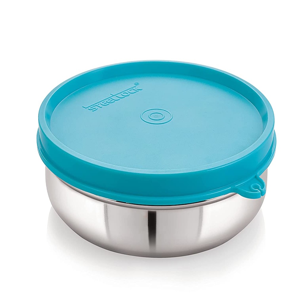 Steel Lock Flex Stainless Steel Airtight Container, 550 ML, Turquoise