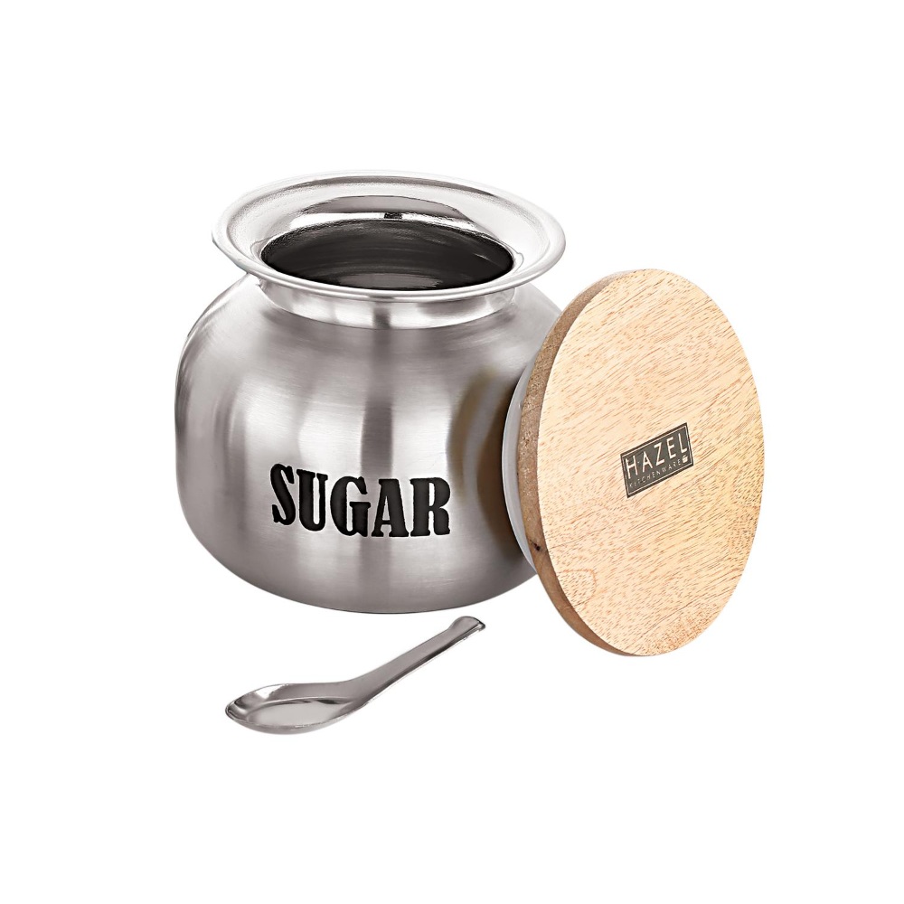 HAZEL Stainless Steel Sugar Container with Lid | Air Tight Containers for Kitchen Storage, 700 ML