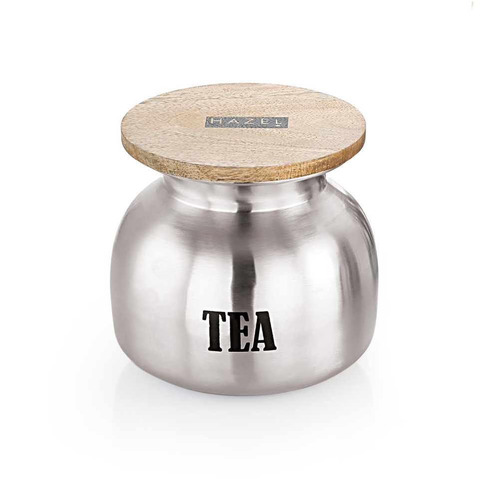 HAZEL Stainless Steel Tea Container with Lid | Air Tight Containers for Kitchen Storage, 600 ML