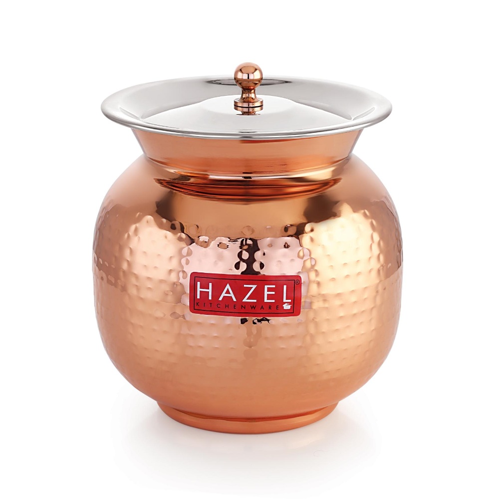 HAZEL Stainless Steel Containers for Kitchen with Lid | Copper Coating Containers for Storage, 1650 ML