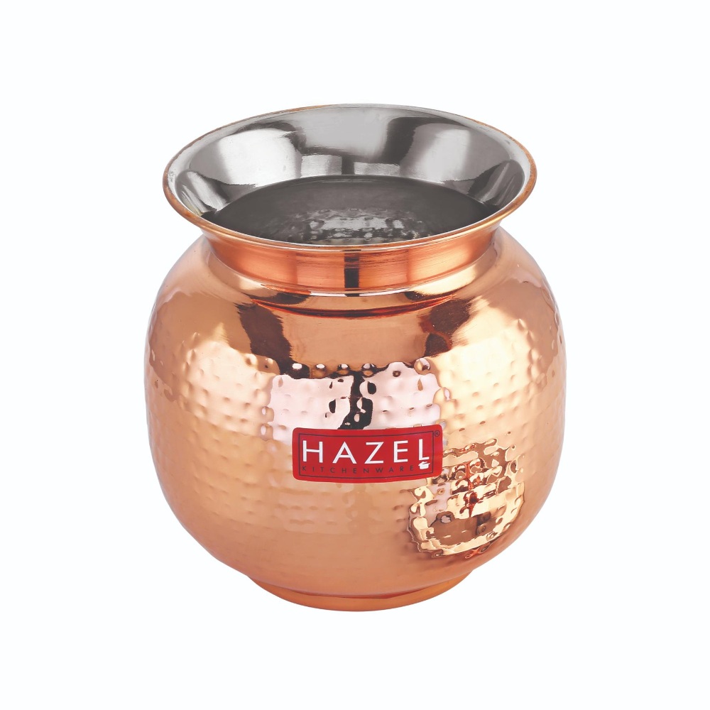 HAZEL Stainless Steel Containers for Kitchen with Lid | Copper Coating Containers for Storage, 1650 ML