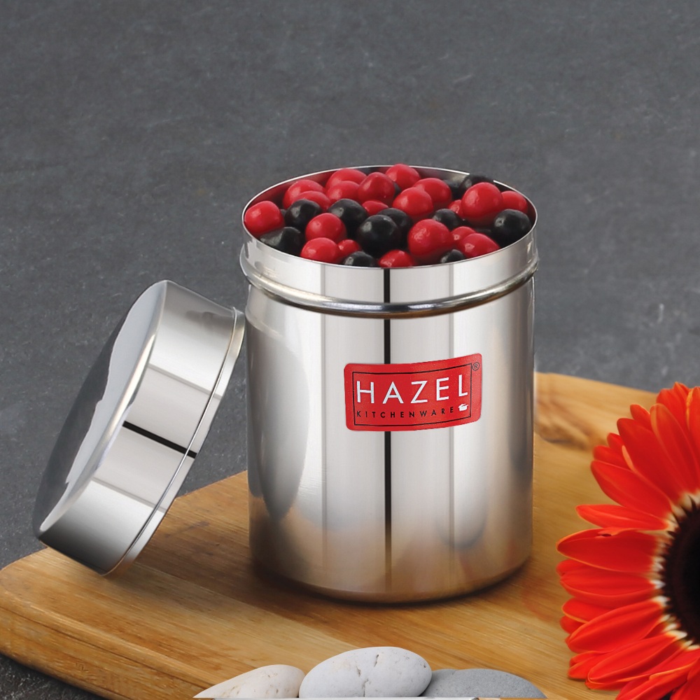 HAZEL Stainless Steel Container | Kitchen Air Tight Storage Dabba Container, 200 ML