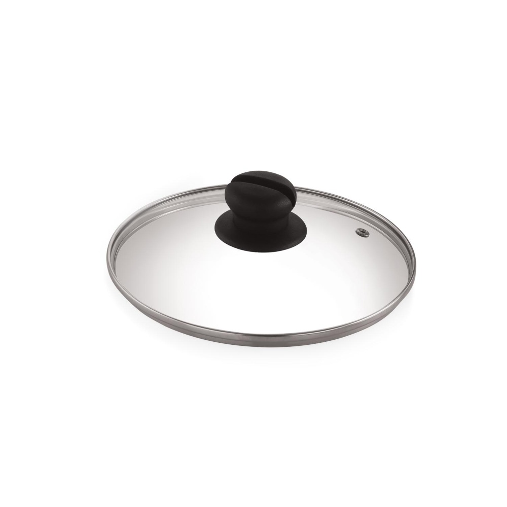 HAZEL Glass Cookware Lid With Knob and Built In Steam Vents, 24.5 cm