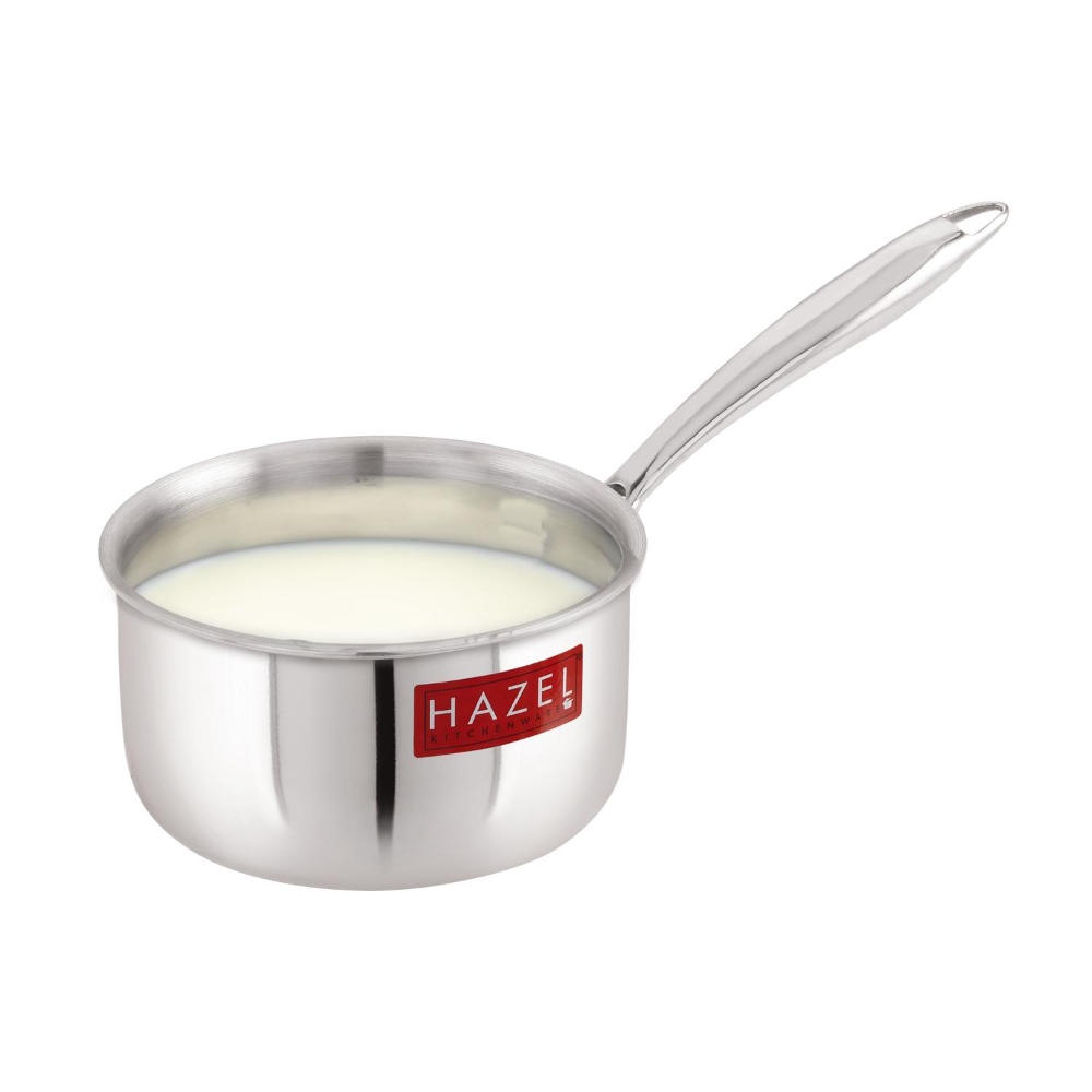 HAZEL Triply Stainless Steel Induction Bottom Saucepan Milkpan, 1.2 Litre, 16 cm