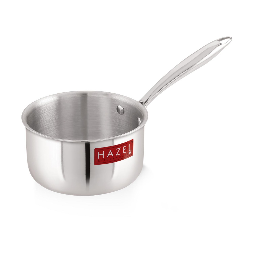 HAZEL Triply Stainless Steel Induction Bottom Saucepan Milkpan, 1.2 Litre, 16 cm