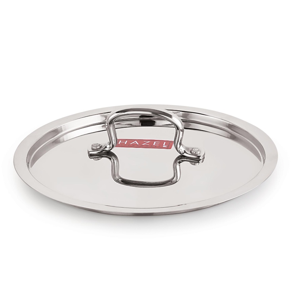 HAZEL Stainless Steel Cookware Plain Lid With Handle (Outer Diameter 34.2 cm, Inner Diameter 32 cm)