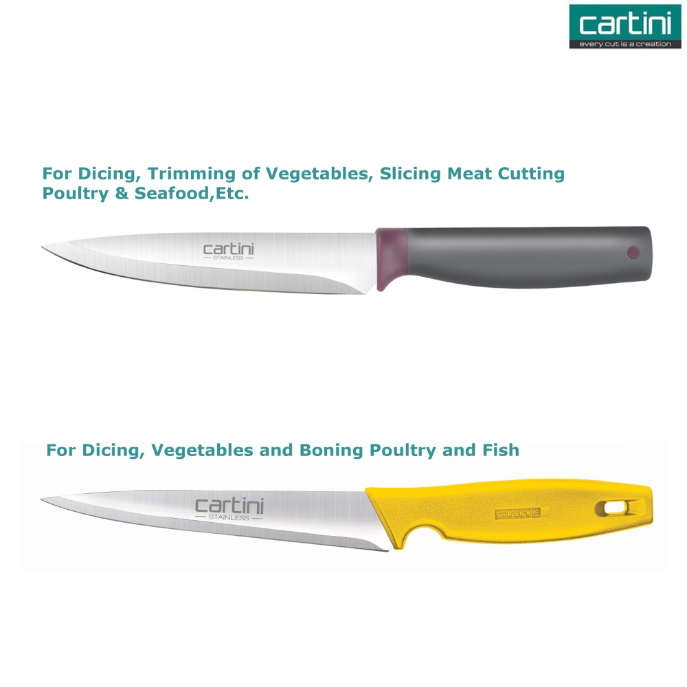 Cartini Kitchen Knives Set for Slicing, Dicing (Dicing Knife & Kitchen Knife Set of 2)