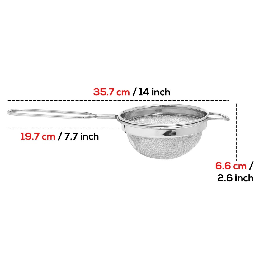 HAZEL Stainless Steel Wire Handle Oil and Ghee Strainer, 16 CM