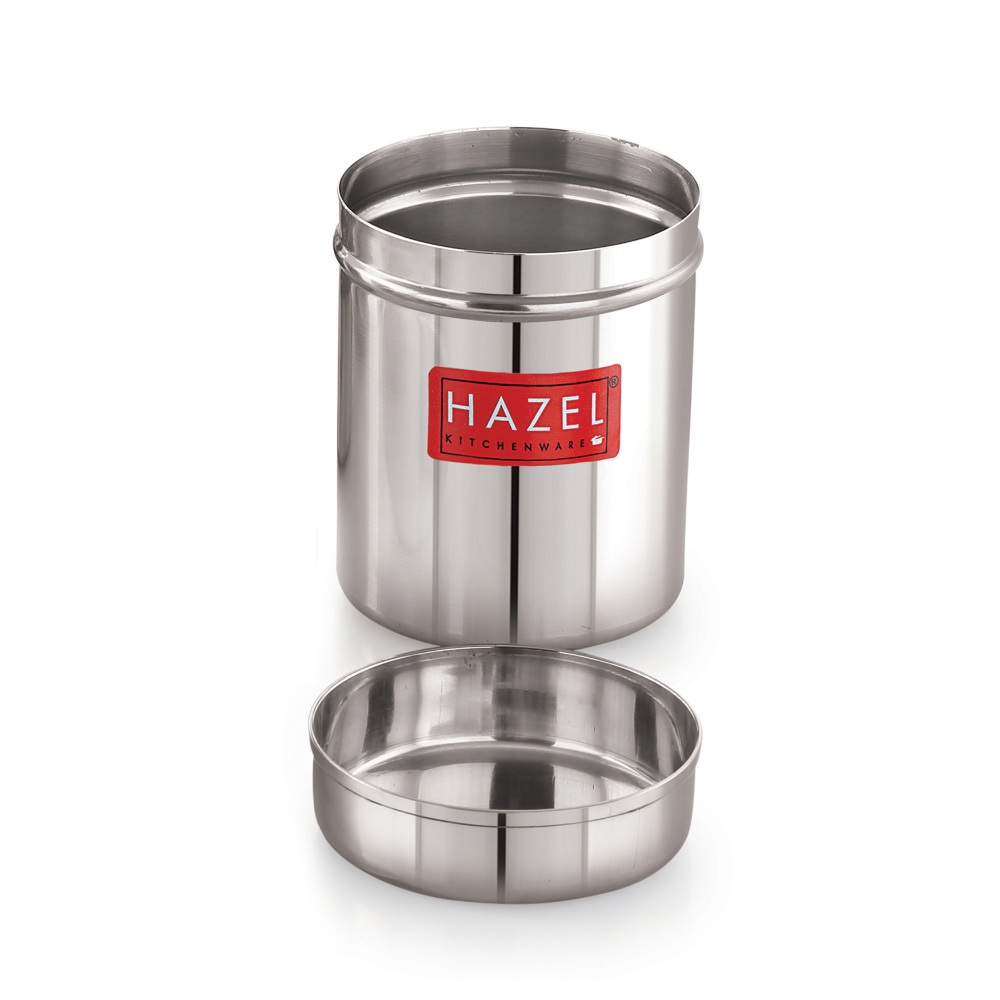 HAZEL Stainless Steel Container | Kitchen Air Tight Storage Dabba Containers Set of 2, 150 ML