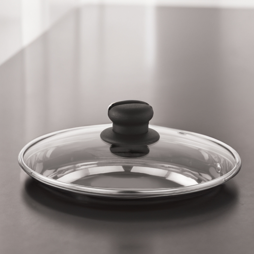 HAZEL Glass Cookware Lid With Knob and Built In Steam Vents, 22.5 cm