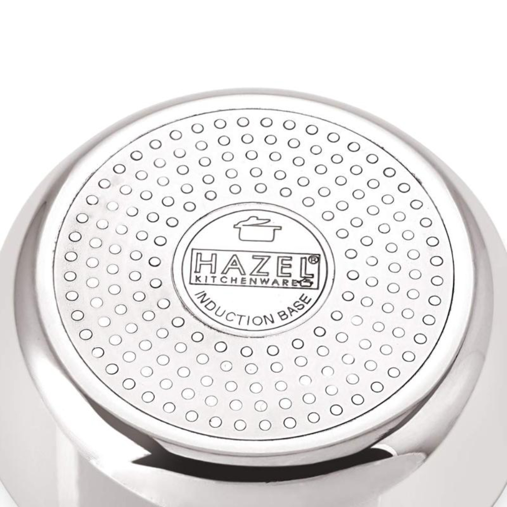 HAZEL Aluminium Induction Bottom Tope Patila Flat Bottom Boiling Vessels Bhagona Dekchi, 27.8 cm, 6000 ML, Silver