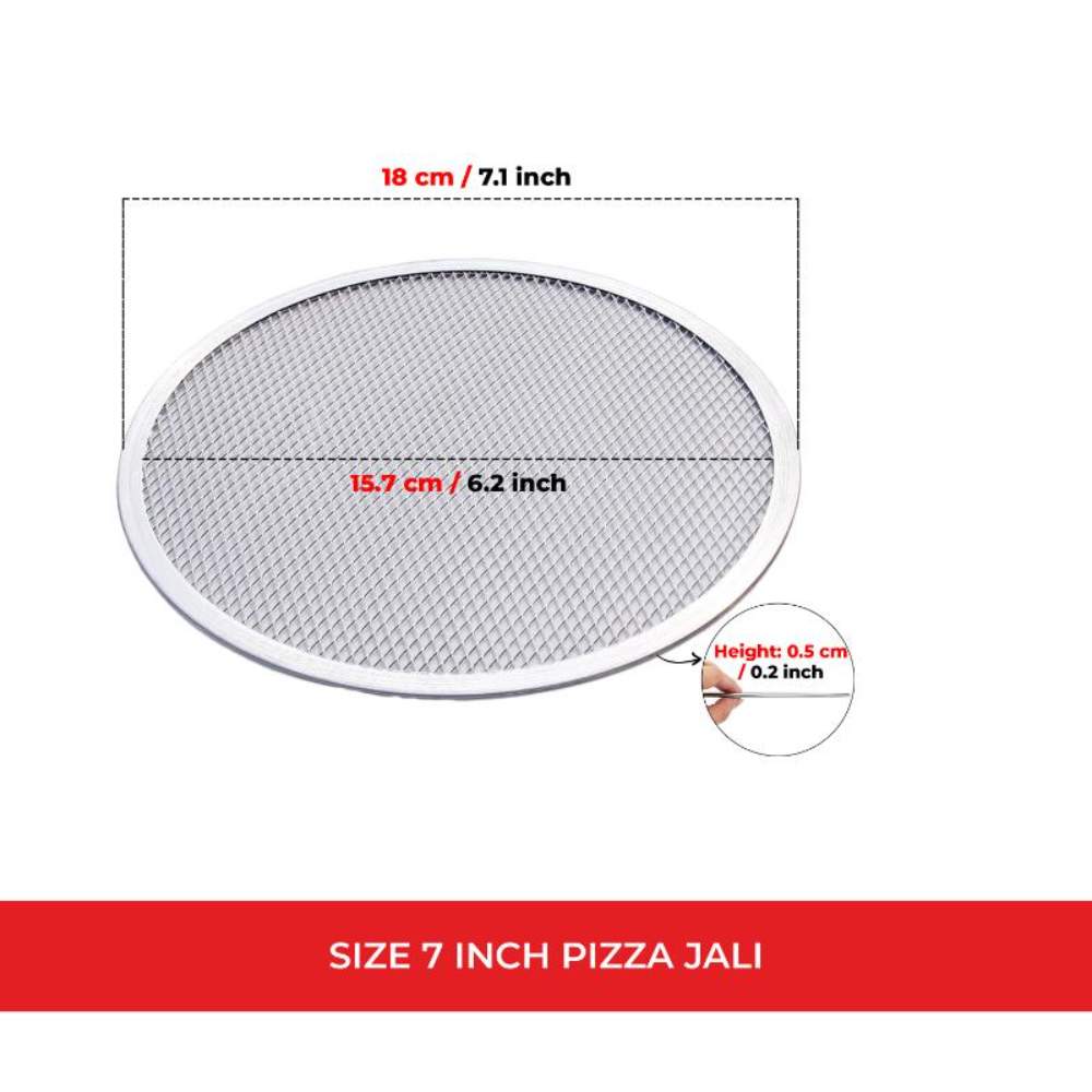 HAZEL Aluminum Pizza Mesh Tray | 7 Inch Round Baking Screen for Crispy Crust