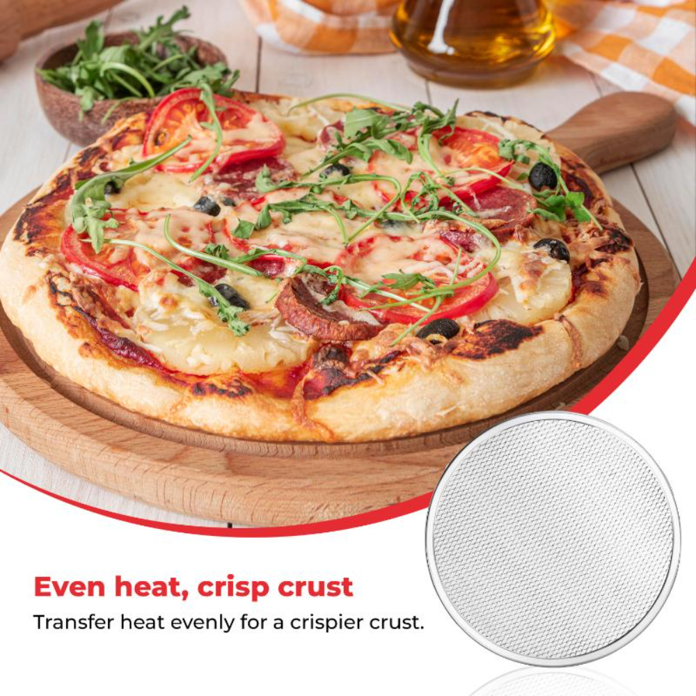 HAZEL Aluminum Pizza Mesh Tray | 7 Inch Round Baking Screen for Crispy Crust