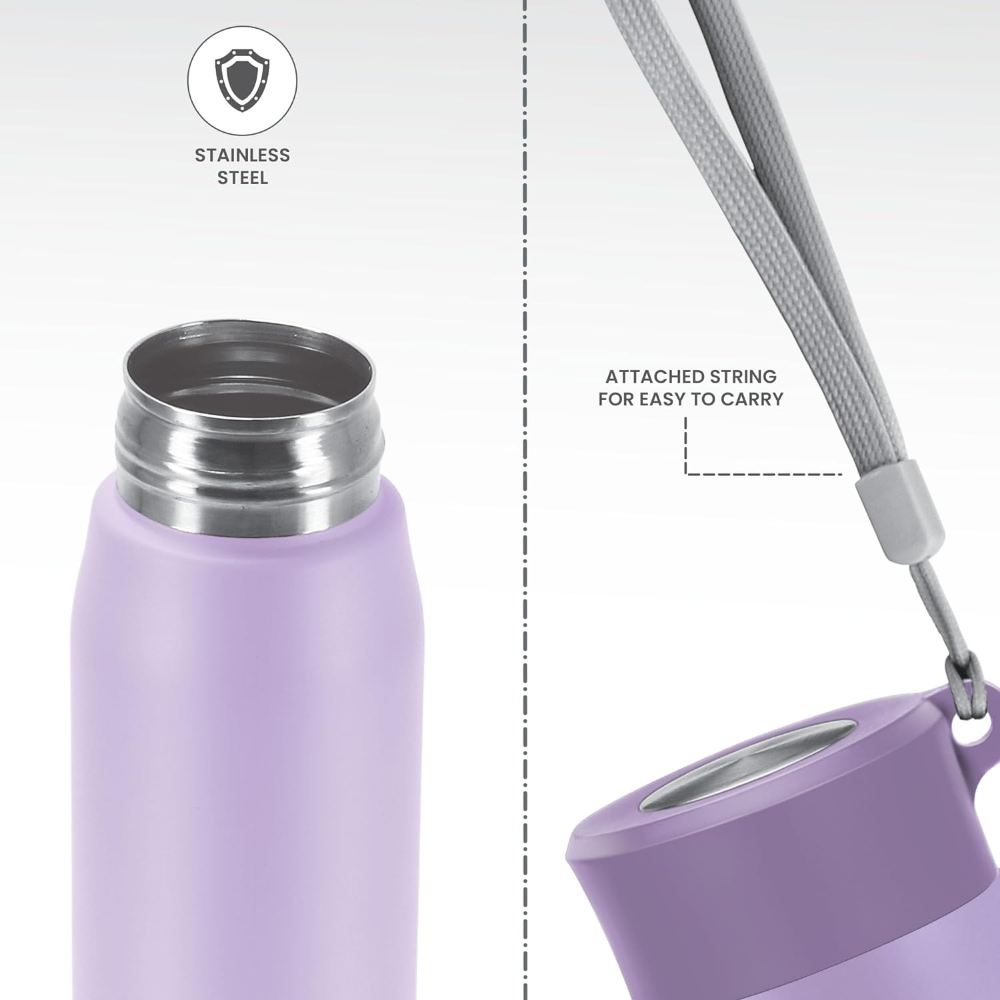 MILTON Handy 850 Stainless Steel Single walled Leak Proof Water Bottle, 780 ML, Purple