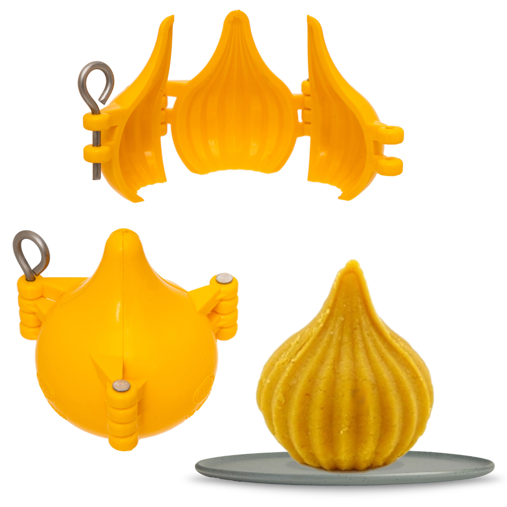 DS Plastic Modak Mould Maker for Ganpati | Chocolate Modak Shaper Sacha, 250 grams modak