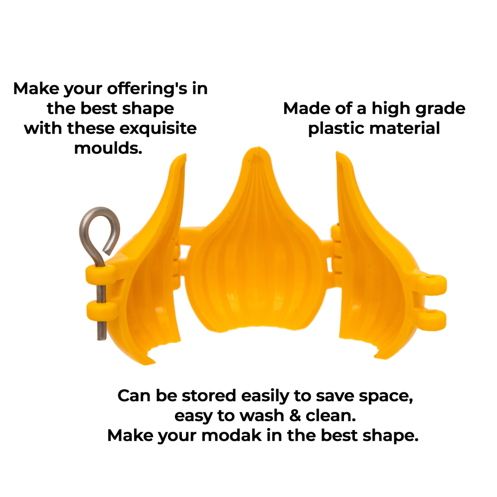 DS Plastic Modak Mould Maker for Ganpati | Chocolate Modak Shaper Sacha, 100 gram Modak