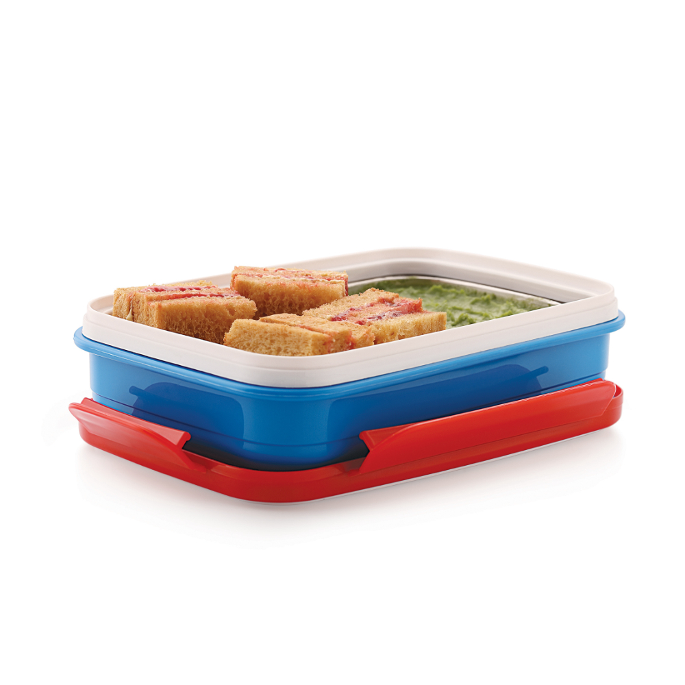 Liza Stainless Steel Lunch Box | Air Tight Insulated Bento Box with Leak Proof Lid | Lunch Box for Kids | Tiffin Box For School for Boys & Girls With Small Container, Red