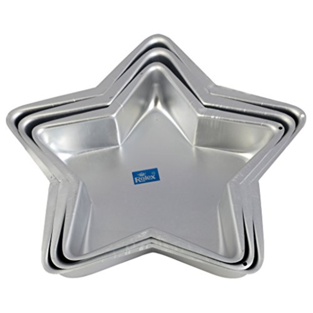 Rolex Aluminium Cake Mould Star Set of 3 500 gms - 1 Kg Cake