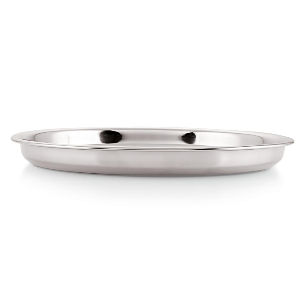 HAZEL Stainless Steel Dinner Lunch Plate Bhojan Thali, Dia 29 cm, Medium, 12 pcs Set