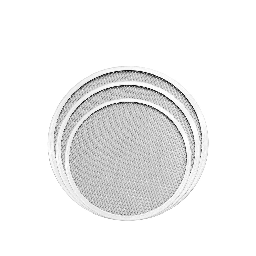 HAZEL Pizza Baking Screen Aluminum Tray | Set of 3 Round Mesh Pizza Pan for Crispy Crust (7 inch, 8 inch & 9 inch)