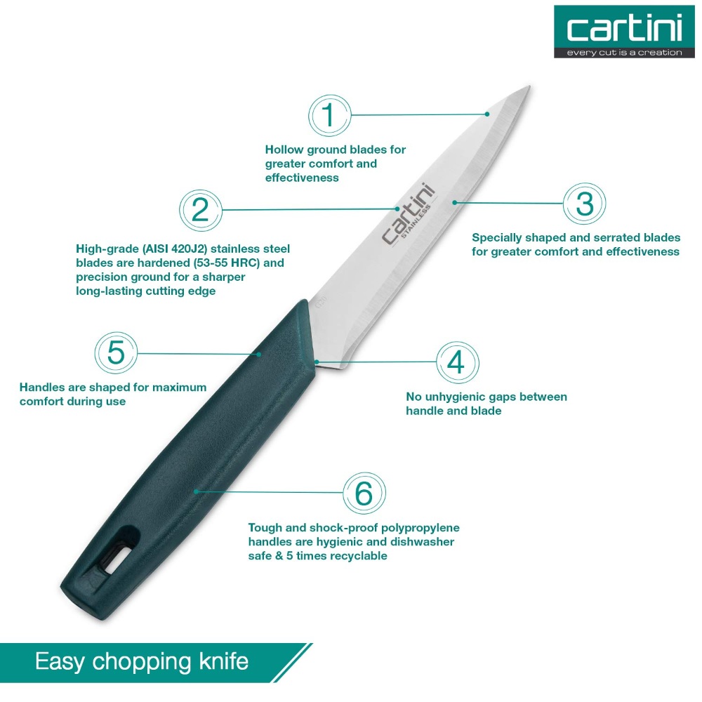 Cartini Easy Chopping Knife, Set of 3