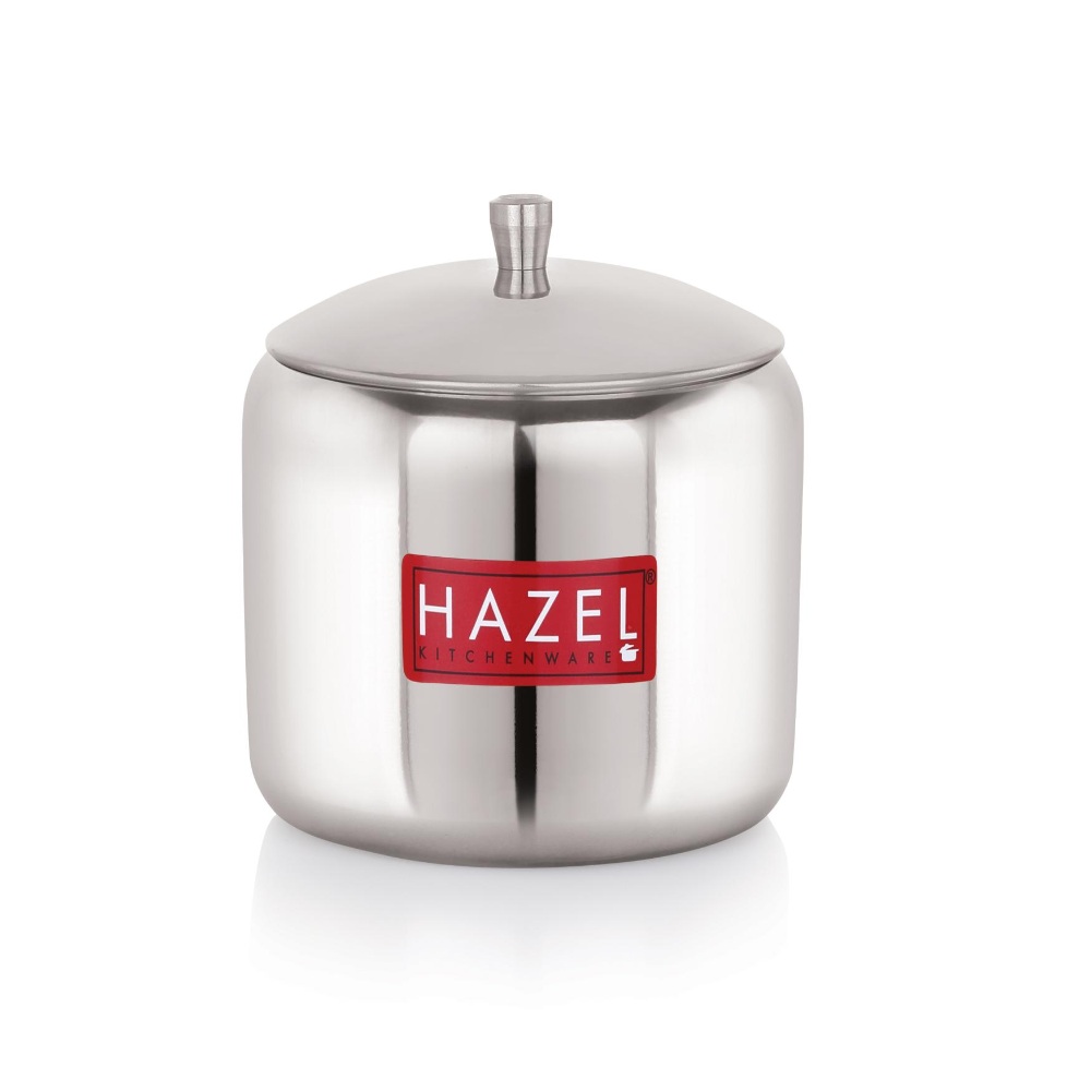 HAZEL Stainless Steel Sugar Storing Serving Pot with Lid, Strong and Sturdy, 300 ML