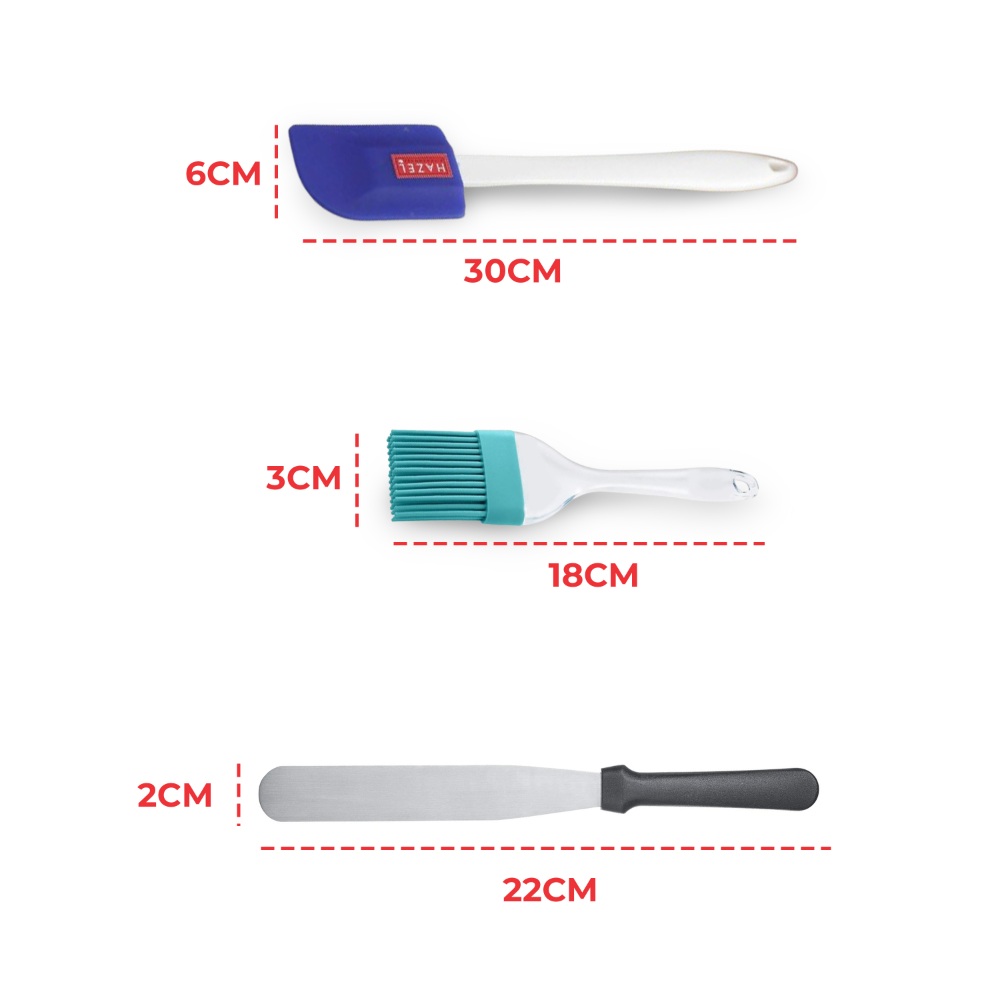 HAZEL 6-Piece DIY Bakeware Combo Set (Cake Mould, 50 Piping Bags, Nozzle, Statula, Silicon Brush, Pallet Knife)